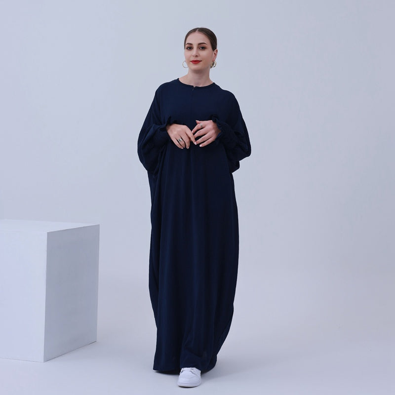 Muslim Women Polyester/Cotton Farasha Abaya Dress