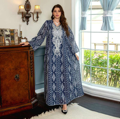 Muslim Women Arab Doris Embroidery Sequins Caftan Kaftan Dress
