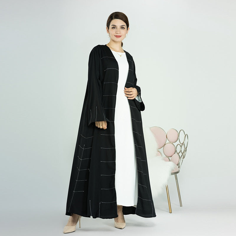 Middle East Dubai Turkish Muslim Women Open Abaya Dress