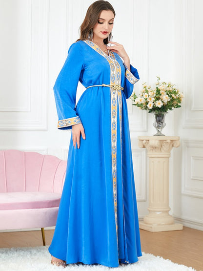 Eid Dress 2 Pieces Set Elegant Satin Kaftan Dress Caftan With Inner Sleeveless Dress