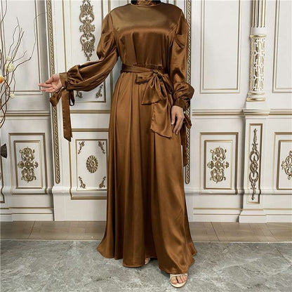 Elegant Satin Abaya Dress For Muslim Women