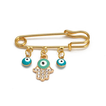 Turkish Evil Eye Brooch Pin Amulet for Women and Baby
