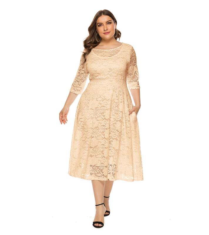 Mother Of The Groom/Bride Plus Size Wedding Formal Dress With Pockets