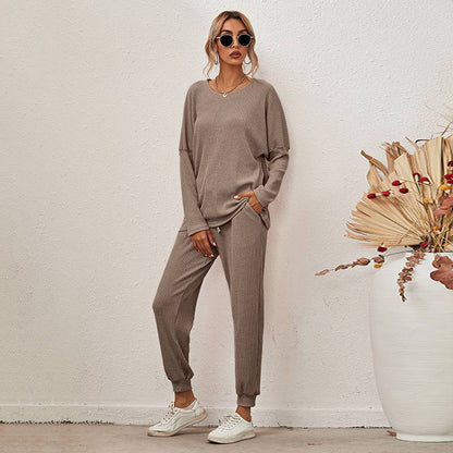 Long Sleeve Loungewear Women 2 Piece Sets Sleepwear