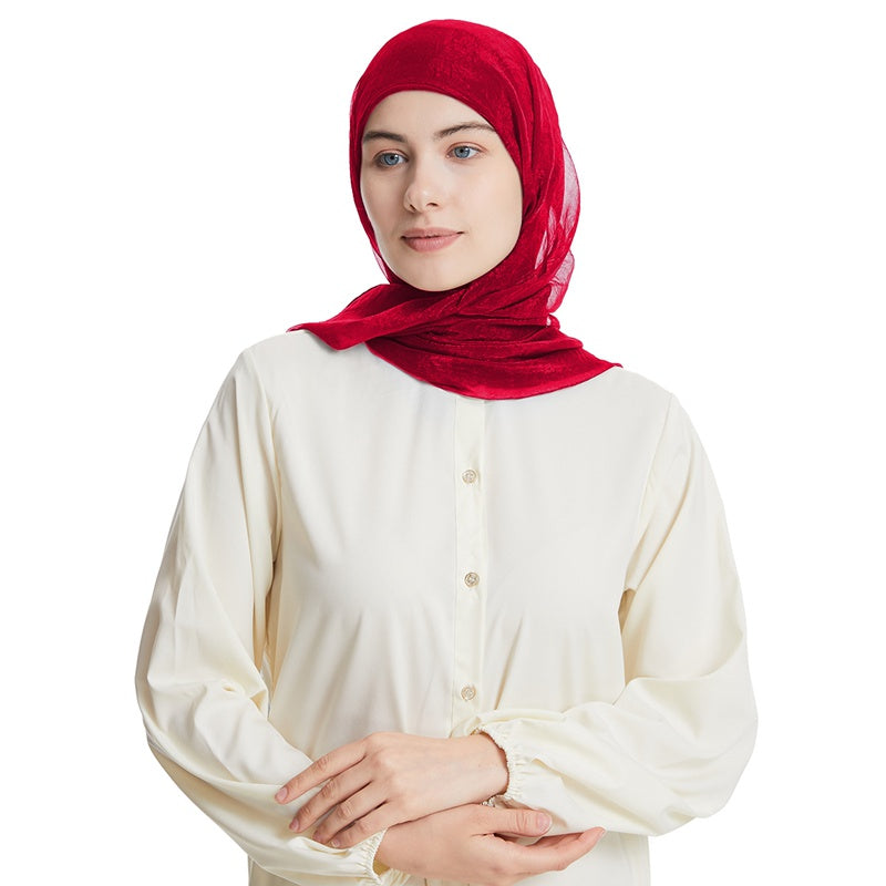Muslim Women Chiffon Hijab Scarf Set With Modal Underscarf Cap